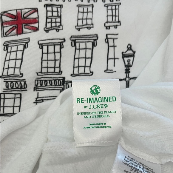 NWOT J. Crew Reimaged London Graphic White Tee - Picture 5 of 7